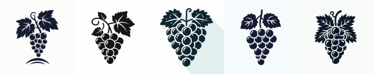 Vector silhouette of a grape