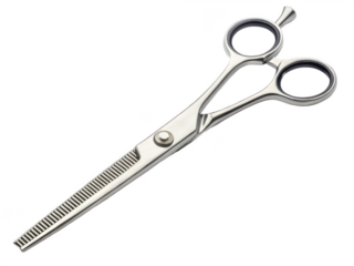 grooming scissors png, hair cutting scissors, professional grooming tool, pet or human hair scissors, transparent background