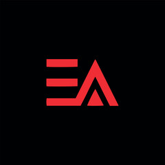 letters ea text logo design vector