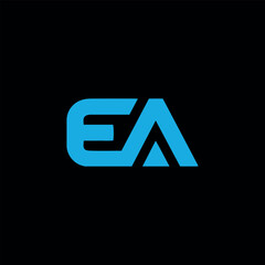 letters ea text logo design vector