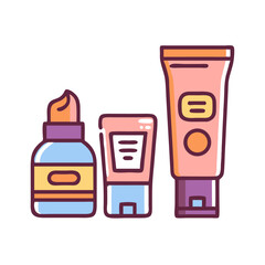 bb-cream set – Vector Illustration of BB Cream Tubes and Bottles for Skincare and Beauty Branding
