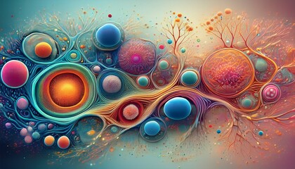 Bunte Darstellung von Zellorganellen