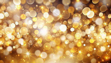 Sparkling golden lights festive background bokeh abstract