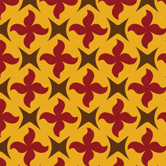 Seamless vector floral pattern with golden stars, a vintage nature illustration for wallpaper design and decoration