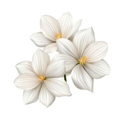 Three white flowers illustration on white background