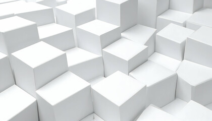Obraz premium Abstract White Cube Background