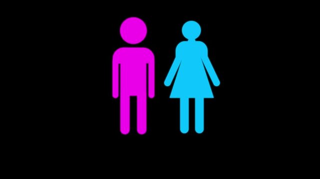 man and woman icon. boy and girl icon. 4k animation
