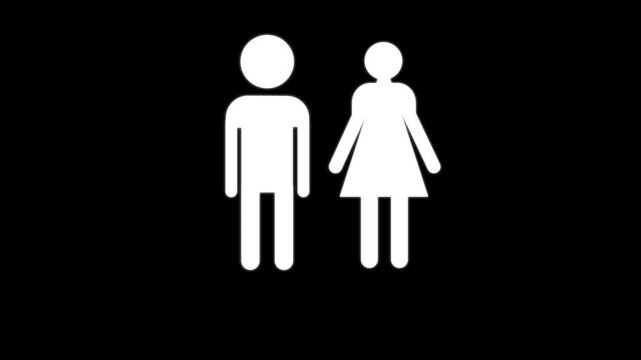 man and woman icon. boy and girl icon. 4k animation
