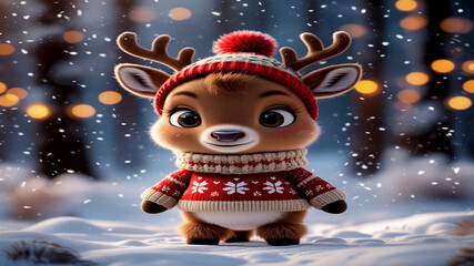 santa claus with reindeer