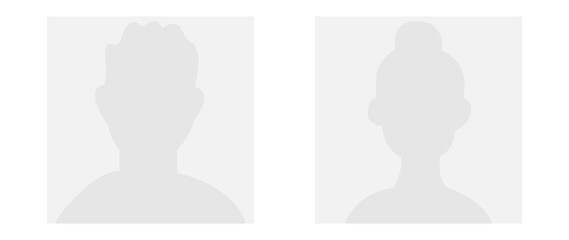 Vector flat illustration in grayscale. Avatar, user profile, person icon, gender neutral silhouette, profile picture. Suitable for social media profiles, icons, screensavers and as a template.