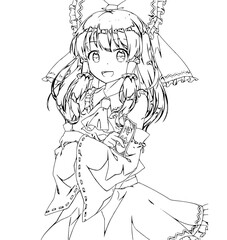 Drawn anime coloring pages illustration	