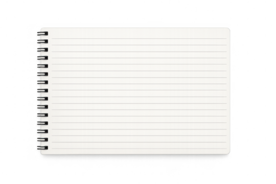 Notebook with transparent background, perfect for adding your own design or text to create a realistic mockup