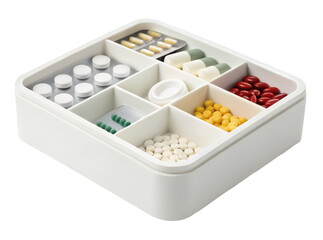 Hospital medication organizer png medical pill organizer png healthcare medicine box png white background png patient care png transparent background image