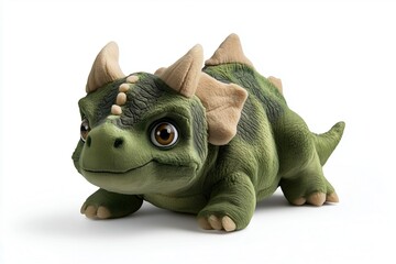 soft toy dinosaur isolated on white background