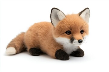 soft toy fox isolated on white background