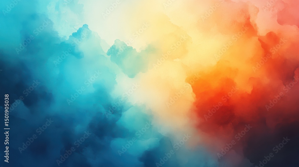 Poster abstract colorful background with soft clouds and vibrant hues