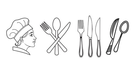 Chef Hat and Cutlery Design