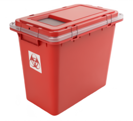 Hospital sharps container png medical sharps bin png biohazard container png healthcare safety png white background png hospital waste png transparent background image