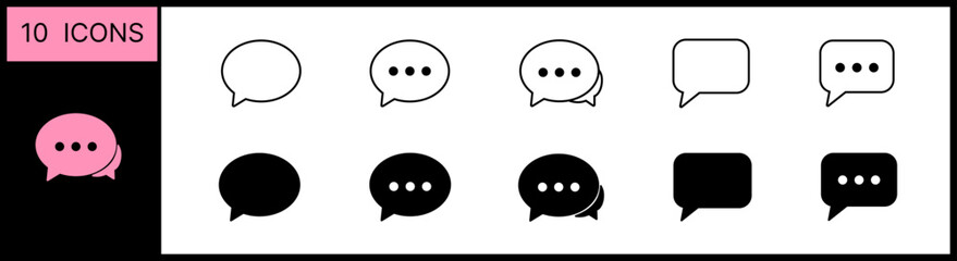 Chat icons set. speech bubble sign and symbol. comment icon. message.