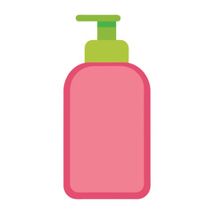Pink and green lotion bottle icon minimalist design flat vector