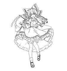 Drawn anime coloring pages illustration	