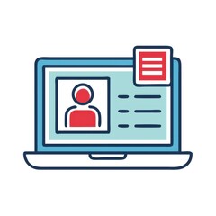 Digital leave request screen on laptop illustrating HR system tools and profile access
