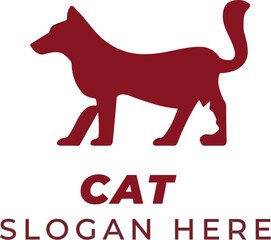 Deep Red Vector Cats and Dogs with Classic Elegance