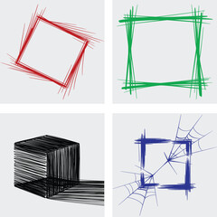 set of abstract geometric shapes, rectangle frame art