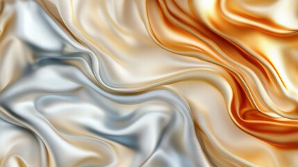 Elegant Silk Fabric with Smooth Texture and Warm Color Tones