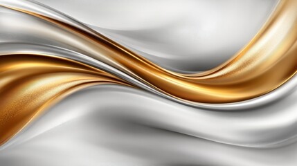 Elegant Waves of Gold and Silver Fabric Texture Background Design