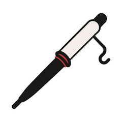 Isolated curling iron beauty styling tool vector illustration hairdressing equipment