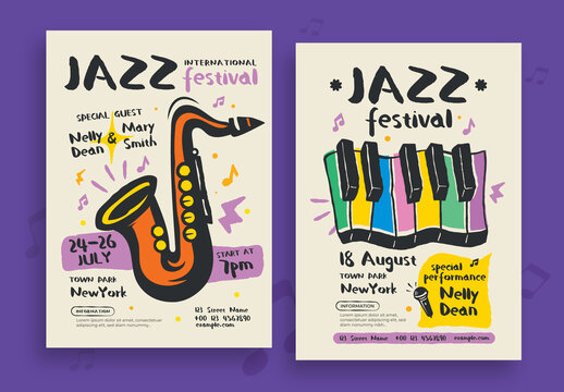 Jazz Festival Music Events Poster Layout