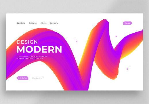 Modern Concept Website Design with Gradient Fluid Shape