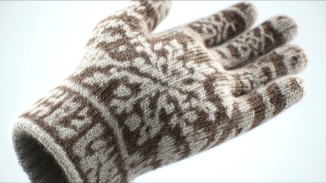 Knitted Winter Glove with Snowflake Pattern Cozy and Stylish Handwear for Cold Weather Protect