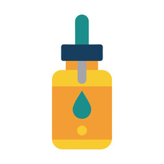 Vector graphic of dropper bottle with liquid for cbd or essential oil