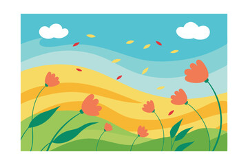 Naklejka premium vector illustration of an autumn background