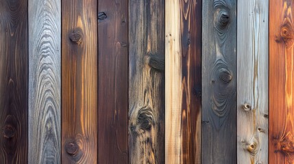 Rustic Wooden Planks in Various Shades and Textures for Background