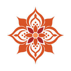 Elegant orange mandala vector illustration with intricate floral design elements