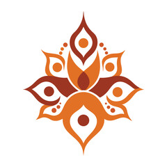 Abstract floral mandala design in earthy tones for spiritual and meditative applications