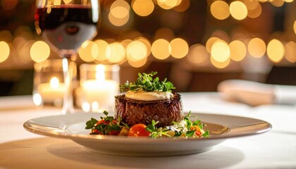 Exquisite dining experience fine restaurant gourmet cuisine romantic atmosphere elegant setting culinary delights