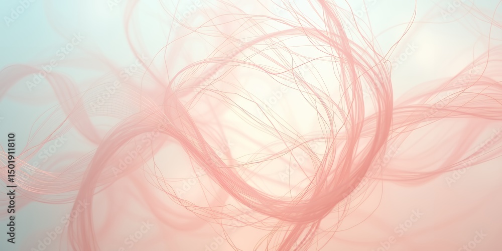 Poster abstract soft pink fabric gently swirling in a light airy space creating a flowing design
