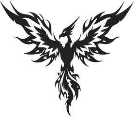 Majestic Phoenix Silhouette with Spread Wings – Epic Fantasy Digital Art with Cinematic Lighting