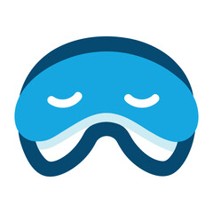 Blue sleep mask icon for better rest and comfortable sleep concept