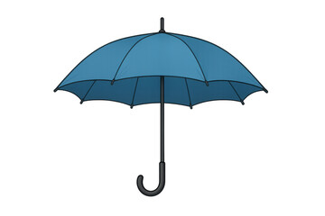 Blue umbrella blocking raindrops, offering shelter during stormy conditions with sturdy canopy and protective design