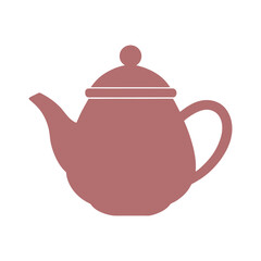 Elegant simple tea pot vector illustration on clean white background