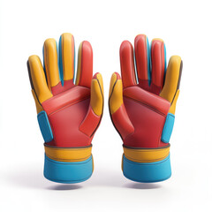 colorful gloves isolated on white background