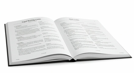 Fototapeta premium Opened style guide book on white