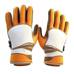 colorful leather gloves on white background