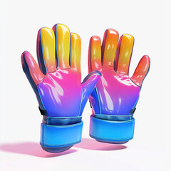 colorful rubber gloves isolated on white