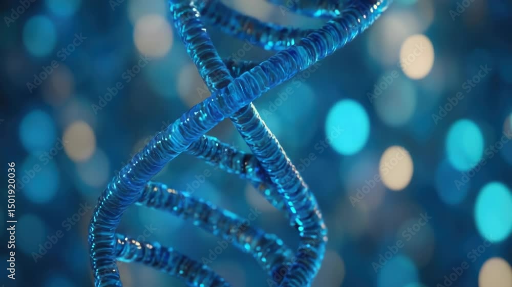 Poster a detailed view of the molecular structure of dna, featuring a spiral blue model